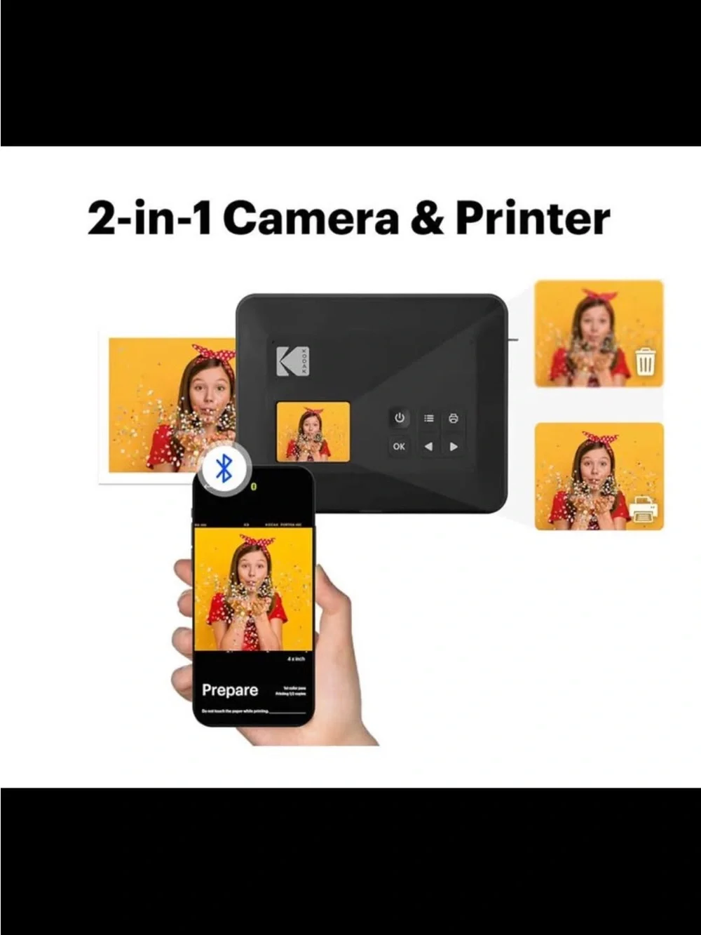KODAK Mini Shot 3 Retro 4PASS 2-in-1 Instant Digital Camera and Photo Printer